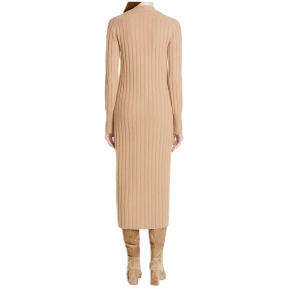 NORDSTROM SIGNATURE Cashmere Blend Cardigan Camel Ribbed Long Size XS - Picture 2 of 12